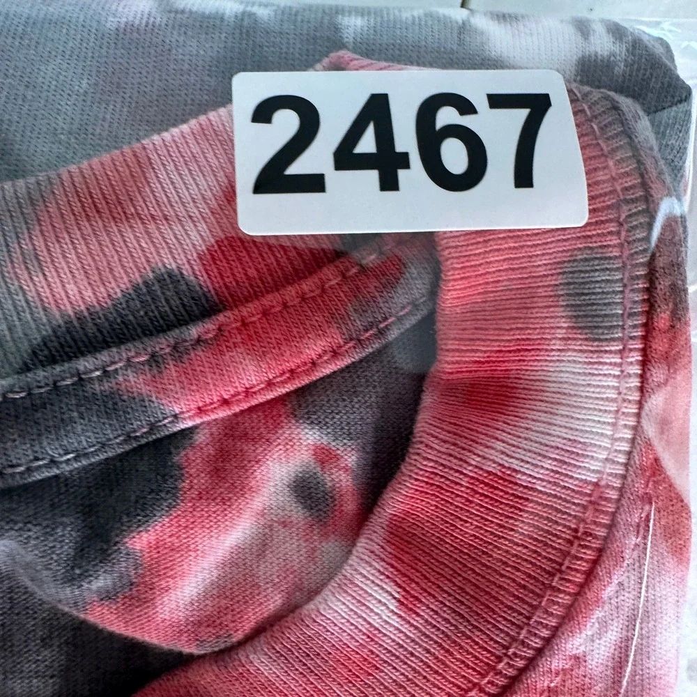 Nike T-Shirt Men's‎ Medium Red White Tie Dye Graphic Logo Short Sleeve Cotton